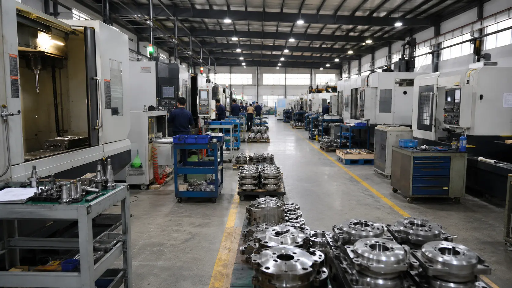 Real scene of CNC machining workshop