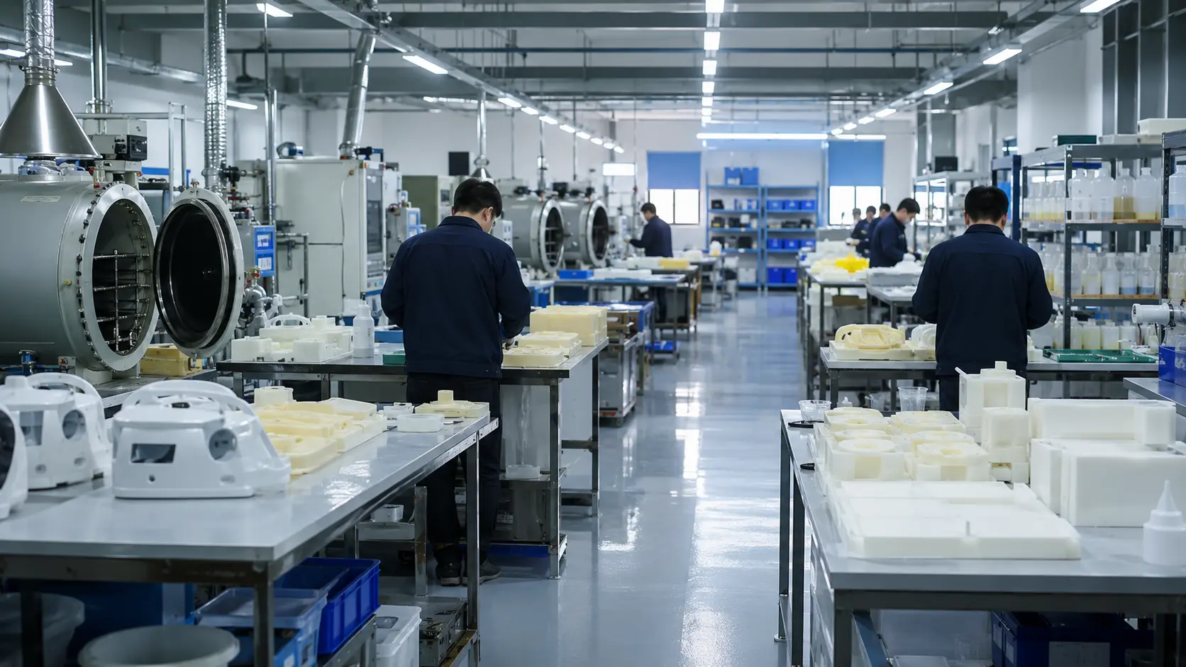 Real scene of vacuum casting workshop