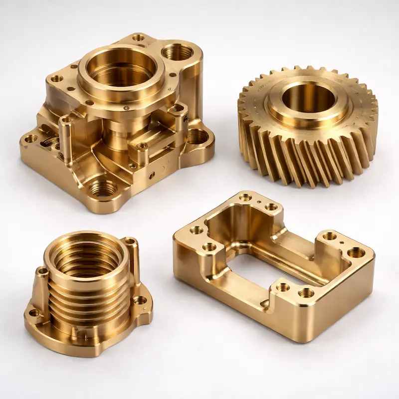 铝青铜QAl9-4 CNC加工样件：适用于结构件与终端零件的小批量机加工，支持抛光、热处理、电镀与镭雕