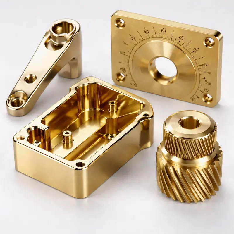 黄铜-H59 CNC 加工样件：适用于外观件与结构件，可选抛光、电镀（镍/铬/金）、喷砂与镭雕