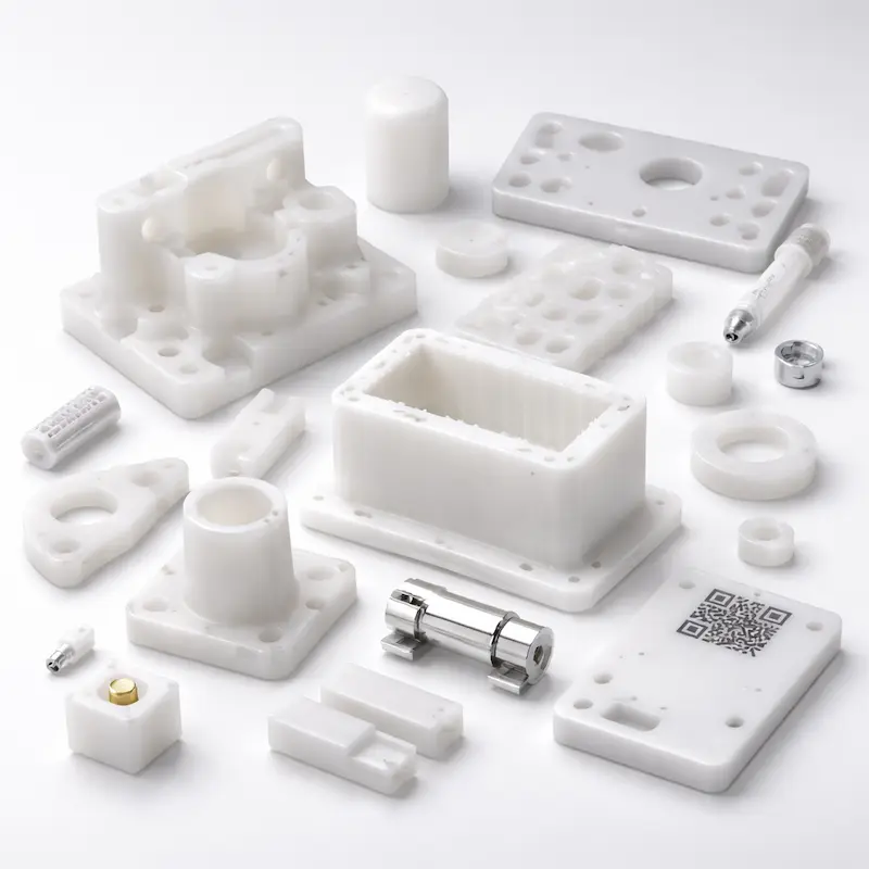 聚乙烯-LDPE CNC加工样件：适用于结构件与终端零件的小批量机加工，支持倒角、打磨、粘接、丝印、镭雕、镀铬等后处理