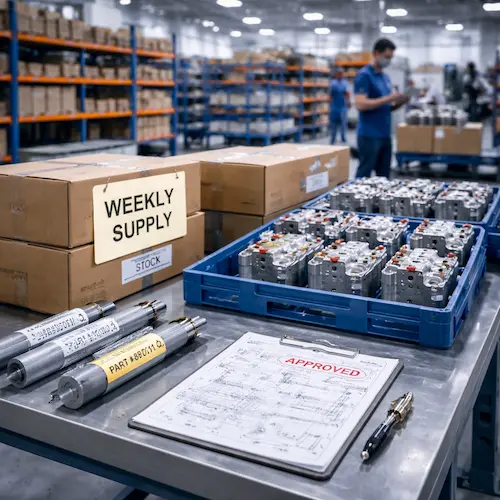 长期供应合作：固定零件型号与多批次持续供货