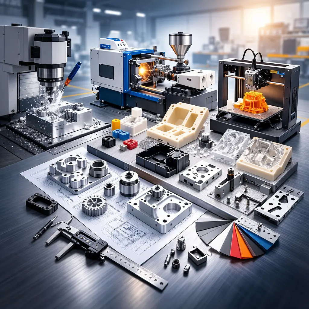 小批量试产（NPI/桥接量产）：支持CNC、注塑小批量、钣金、真空复模与3D打印，结合DFM评审与质量交付