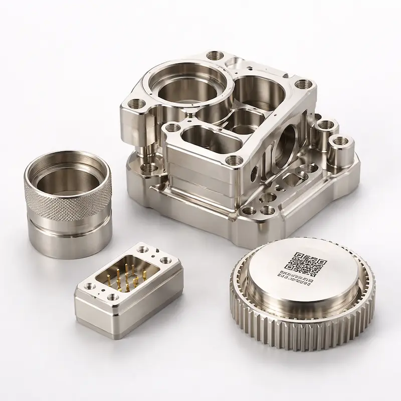 锌白铜BZn18-18 CNC加工样件：铜合金结构件与终端零件，支持抛光、热处理、电镀与镭雕