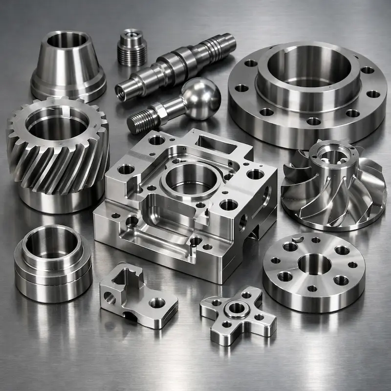 不锈钢420 CNC加工样件：强度扎实，可热处理提升硬度与耐磨，支持喷砂、拉丝、抛光、电解抛光、钝化、镭雕与热处理（淬火回火）